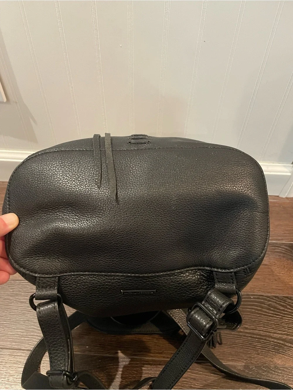 Rebecca Minkoff Moto 100% Genuine Pebbled Leather Backpack Bohemian in Black